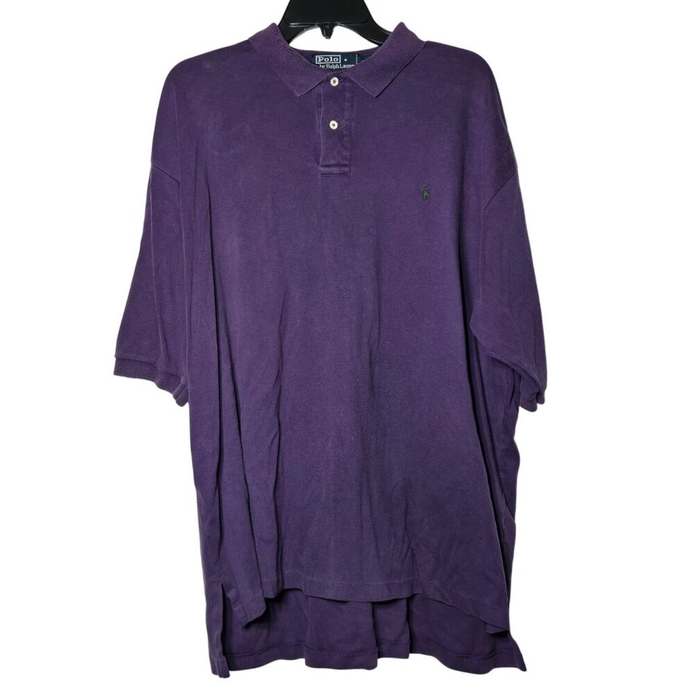 Polo by Ralph Lauren Men Purple Short Sleeve Polo Shirt XXL Preppy Career Office